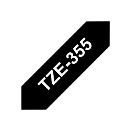 Brother | TZe-355 Laminated Tape | Baltas on Juodas | TZe | 8 m | 2.4 cm