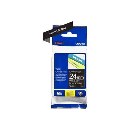 Brother | TZe-355 Laminated Tape | Baltas on Juodas | TZe | 8 m | 2.4 cm