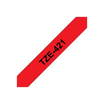 Brother | TZe-421 Laminated Tape | Juodas on Raudona | TZe | 8 m | 9 cm