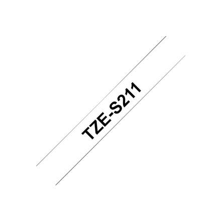 Brother | TZe-S211 Strong Adhesive Laminated Tape | Juodas on Baltas | TZe | 8 m | 6 cm