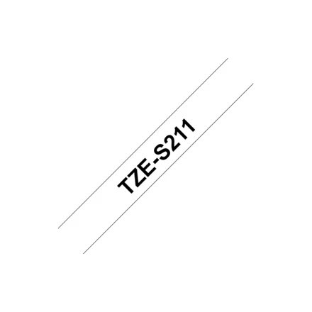 Brother | TZe-S211 Strong Adhesive Laminated Tape | Juodas on Baltas | TZe | 8 m | 6 cm