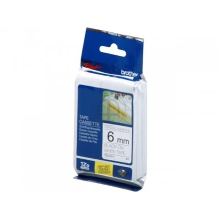 Brother | TZe-S211 Strong Adhesive Laminated Tape | Juodas on Baltas | TZe | 8 m | 6 cm