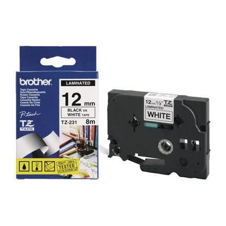 Brother | TZe-S221 Strong Adhesive Laminated Tape | Juodas on Baltas | TZe | 8 m | 9 cm