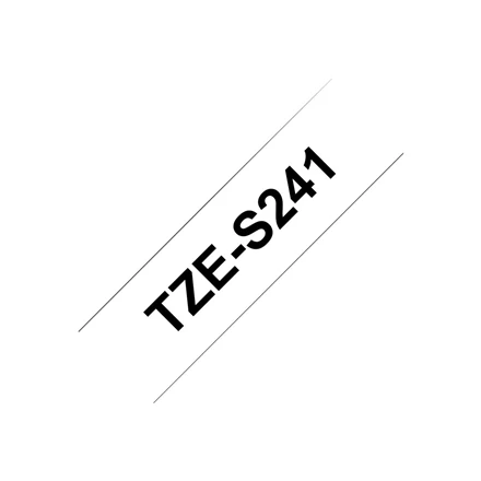 Brother | TZe-S241 Strong Adhesive Laminated Tape | Juodas on Baltas | TZe | 8 m | 1.8 cm