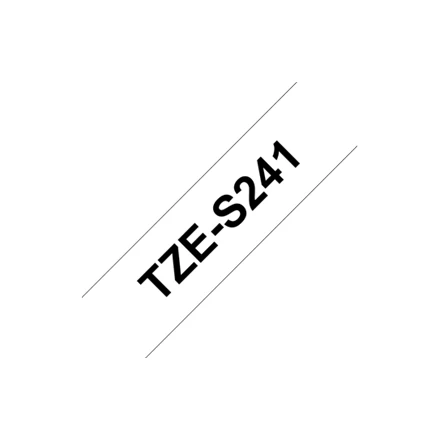Brother | TZe-S241 Strong Adhesive Laminated Tape | Juodas on Baltas | TZe | 8 m | 1.8 cm