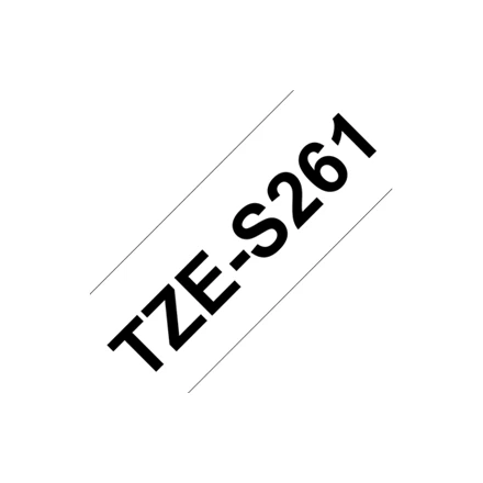 Brother TZe-S261 Strong Adhesive Laminated Tape Juodas on Baltas, TZe, 8 m, 3.6 cm