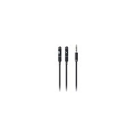 GEMBIRD CCA-417M Gembird Adapteris Stereo Mini Jack (M) 4-pin -> 2x Mini Jack (F), metal, juodas