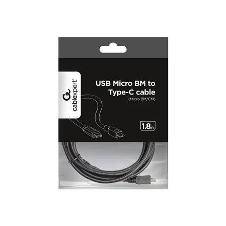 Gembird Cablexpert CCP-USB2-mBMCM-6 USB 2.0 Micro BM į Type-C laidas (Micro BM/CM), 1,8 m | Cablexpert