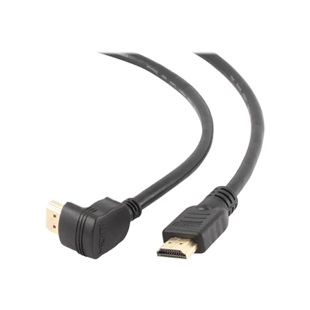 Gembird Cablexpert | HDMI didelės spartos 90 laipsnių kištukas į tiesų kištuką, 19 kontaktų, auksiniu dangteliu dengtos jungtys | HDMI 19 kontaktų kištukas | HDMI 90 laipsnių kištukas | 1,8 m