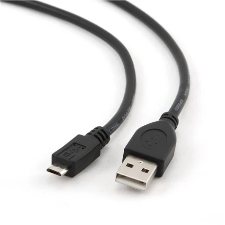Gembird Cablexpert | USB 2.0 | Juodas | * USB 2.0 laidas su A tipo kištuku ir B tipo mikrojungtimi * Paauksuoti kontaktai patikimam didelės spartos duomenų perdavimui * Lietos jungtys | USB-A į mikroUSB