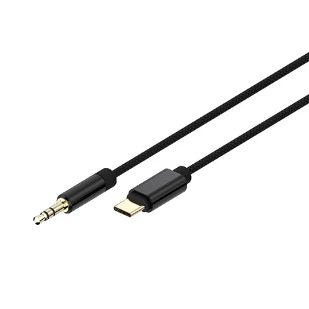 USB-C į 3.5 mm AUX laidas, juodas pintas
