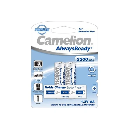 Camelion | AA/HR6 | 2300 mAh | „AlwaysReady“ įkraunamos baterijos Ni-MH | 2 vnt.