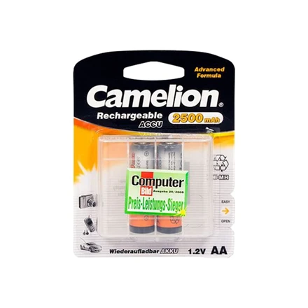 Camelion AA 2500 mAh įkraunamos baterijos pakuotėje