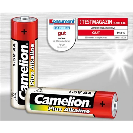 Camelion Plus Alkaline AA baterijos su testų įvertinimu