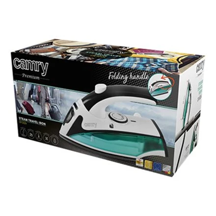 Camry | CR 5024 | Steam Travel iron | 840 W | Vanduo tank capacity 40 ml | Baltas/žalias/juodas