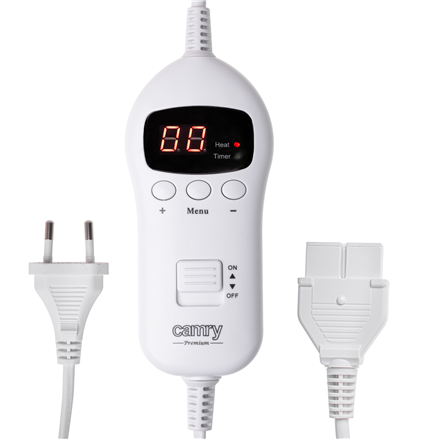 Camry | Elektrinė šildymo antklodė su laikmačiu | CR 7441 | Šildymo lygių skaičius 10 | Asmenų skaičius 1 | Nuotolinio valdymo pultas | 120 W | Raudona/Baltas