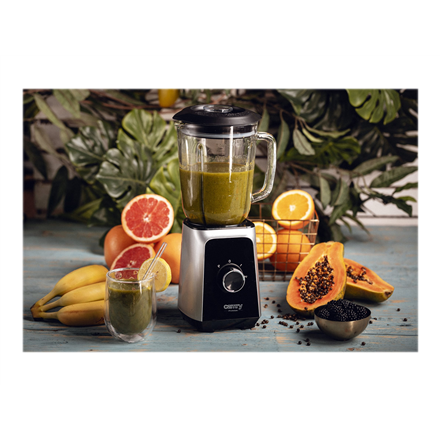 Adler Camry | Maišytuvas | CR 4077 | Tabletop | 500 W | Jar material Glass | Jar capacity 1.5 L | Ice crushing | Juodas/Nerūdijantis plienas