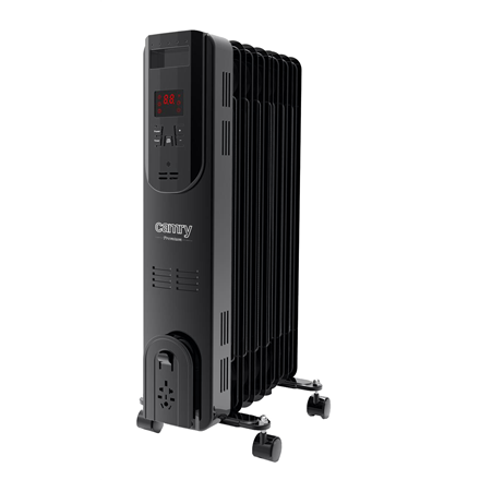 Adler Camry | Alyvos pripildytas radiatorius su nuotolinio valdymo pulteliu | CR 7812 | Alyva užpildytas radiatorius | 1500 W | Galios lygių skaičius 3 | Juodas