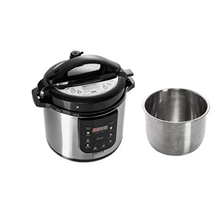 Camry | Pressure cooker | CR 6409 | 1500 W | Alluminium pot | 6 L | Number of programs 8 | Nerūdijantis plienas/Juodas