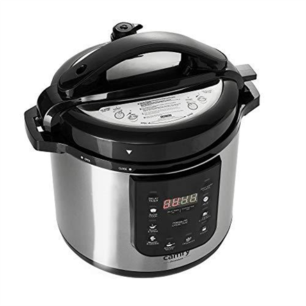 Camry | Pressure cooker | CR 6409 | 1500 W | Alluminium pot | 6 L | Number of programs 8 | Nerūdijantis plienas/Juodas