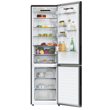 Candy Šaldytuvas | CNCQ2T620EB | Energy efficiency class E | Free standing | Combi | Height 205 cm | No Frost system | Šaldytuvas net capacity 289 L | Šaldiklis net capacity 120 L | Ekranas | 38 dB | Juodas