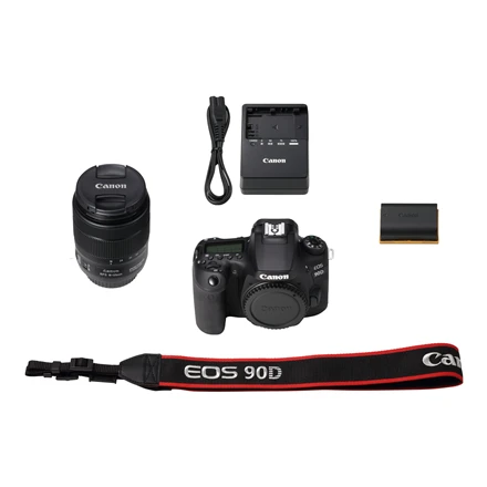 Canon EOS 90D + EF-S 18-135mm f/3.5-5.6 IS USM SLR fotoaparato komplektas 32,5 MP CMOS 6960 x 4640 pikseliai Juoda
