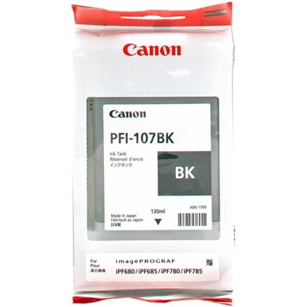 Rašalas Canon PFI107BK juodas | 130ml | iPF68X, 78X