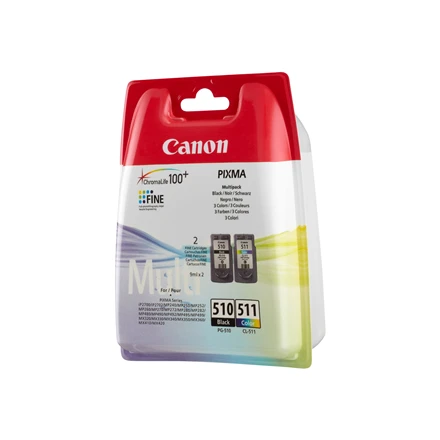 CANON 1LB PG-510 / CL-511 rašalo kasetė juodas ir spalva standartinė talpa juoda: 240 puslapių spalva: 244 puslapiai sudėtinė pakuotė