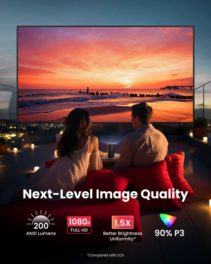 Nebula Capsule 3 1080p mini „Google TV“ projektorius, juodos spalvos