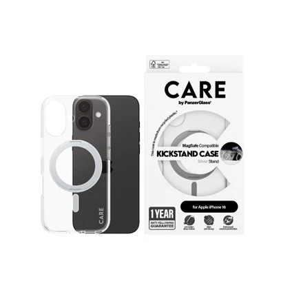Panzer Glass CARE by PanzerGlass Feature Kickstand Apple iPhone 16 6.1" sidabrinis/sidabrinis MagSafe 1325
