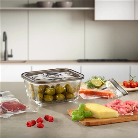 Caso stiklinis vakuuminis indas su plastikiniu dangteliu | VacuBoxx Eco M | Skaidrus