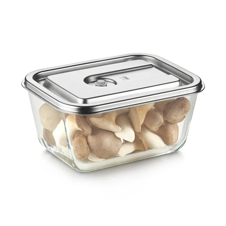 Caso stiklinis vakuuminis indas su plastikiniu dangteliu | VacuBoxx Inox XL | Skaidrus