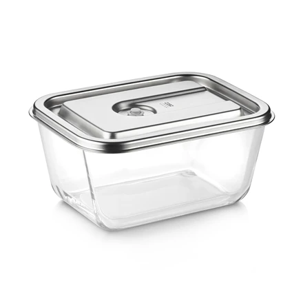 Caso stiklinis vakuuminis indas su plastikiniu dangteliu | VacuBoxx Inox XL | Skaidrus
