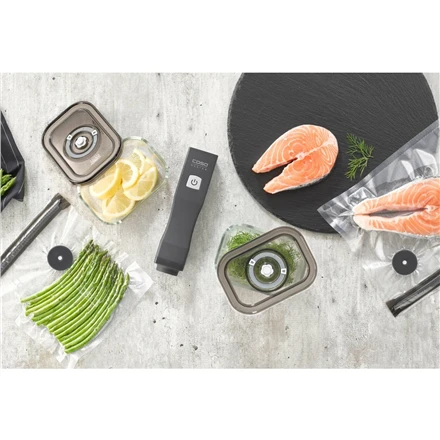 Vakuumavimo rinkinys Caso Vacu OneTouch Eco-Set, Juodas 01169 +DOVANA Vakuumavimo maišeliai Caso 20 x 30 cm