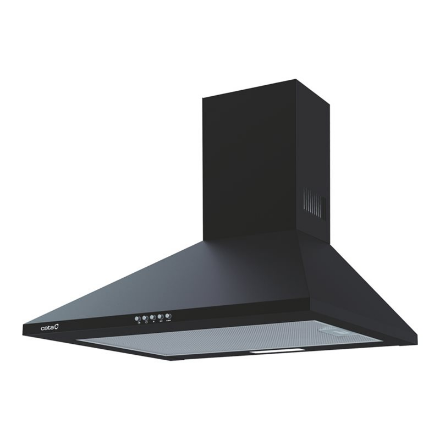 CATA | Gartraukis | OMEGA 600 BK | Tvirtinamas prie sienos | Energijos vartojimo efektyvumo klasė C | Plotis 60 cm | 645 m³/h | Mechaninis | LED | Juodas