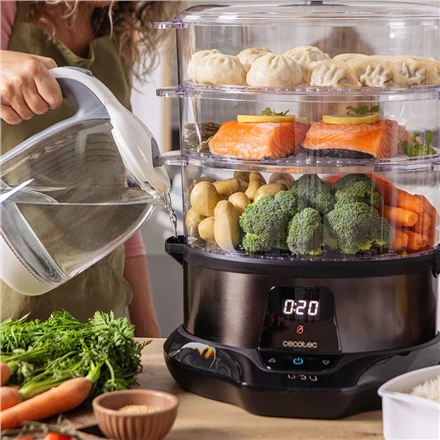 Garų puodas Cecotec maisto garintuvas | Vapovita 3000 Pro | 1000 W | Krepšelių skaičius: 3