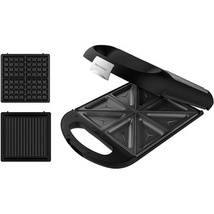 Sumuštinių keptuvas Cecotec sumuštinių keptuvė | Rock'nToast Family 3in1 | 1500 W | Lėkščių skaičius: 3 | Juodas