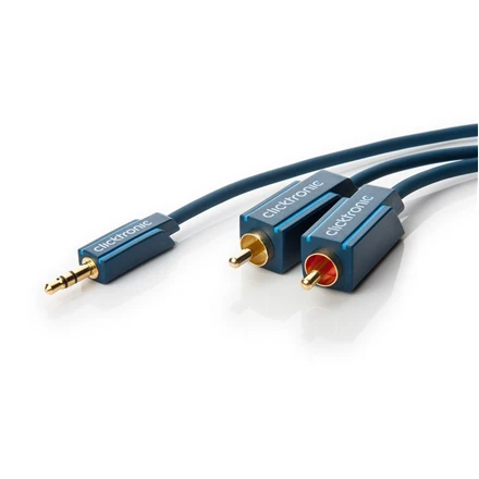 Clicktronic MP3 Adapterio kabelis 70469 3,5 mm kištukas (3 kontaktų, stereo), 2 RCA kištukai (garso kairėje / dešinėje), 5 m