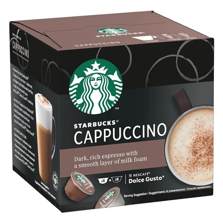 Strabucks Kavos kapsulės, suderinamos su NESCAFÉ® Dolce Gusto® Starbucks Cappuccino, 6 + 6 vnt.