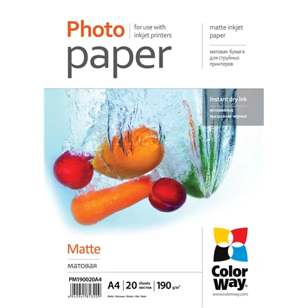 „ColorWay“ matinis fotopopierius | 190 g/m² | A4
