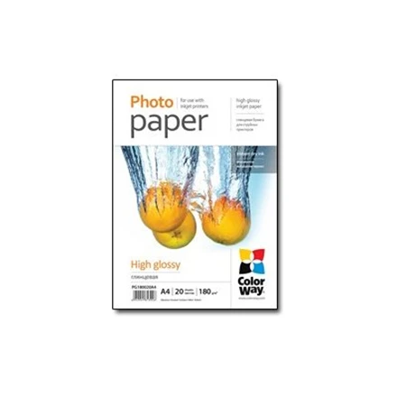 ColorWay Photo Paper 20 pcs. | PG180020A4 | Glossy | Baltas | 180 g/m² | A4