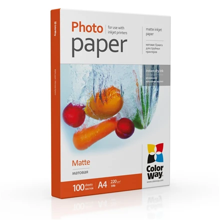 ColorWay Photo Paper | PM220100A4 | Matte | Baltas | 220 g/m² | A4