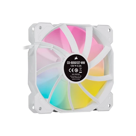 Corsair | 120 mm Baltas PWM ventiliatorius, trigubas paketas su apšvietimo mazgu CORE | iCUE SP120 RGB ELITE našumas | Dėklo ventiliatorius