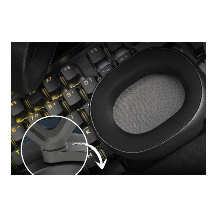 Corsair | Ausinės Žaidimams | HS65 | Belaidės | Over-Ear | Mikrofonas | Carbon | Belaidės