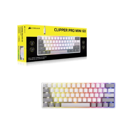 CORSAIR CLIPPER PRO MINI 60 Hall Effect Klaviatūra žaidimams Baltas