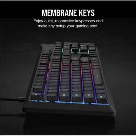 Corsair Klaviatūra | K55 CORE RGB | Klaviatūra žaidimams | su laidu | Nordic | Juodas | USB Type-A | Rubber Dome