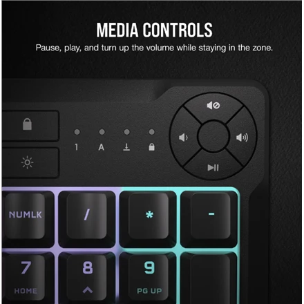 Corsair Klaviatūra | K55 CORE RGB | Klaviatūra žaidimams | su laidu | Nordic | Juodas | USB Type-A | Rubber Dome