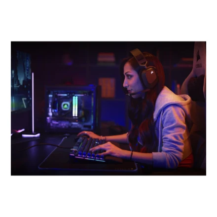 Žaidimų ausinės Corsair HS80 RGB Carbon, Juodos