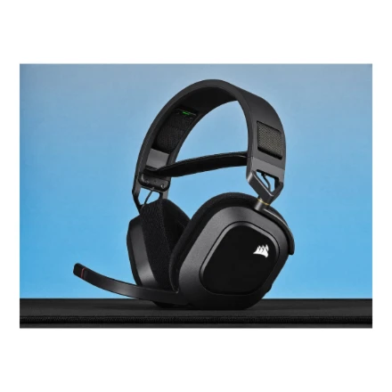 Žaidimų ausinės Corsair HS80 RGB Carbon, Juodos
