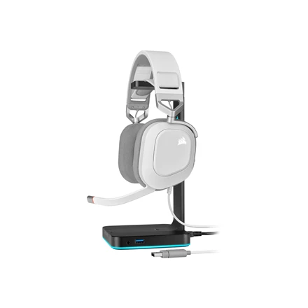 Corsair Ausinės Žaidimams HS80 RGB Su mikrofonu, Baltos, Over-Ear Su laidu